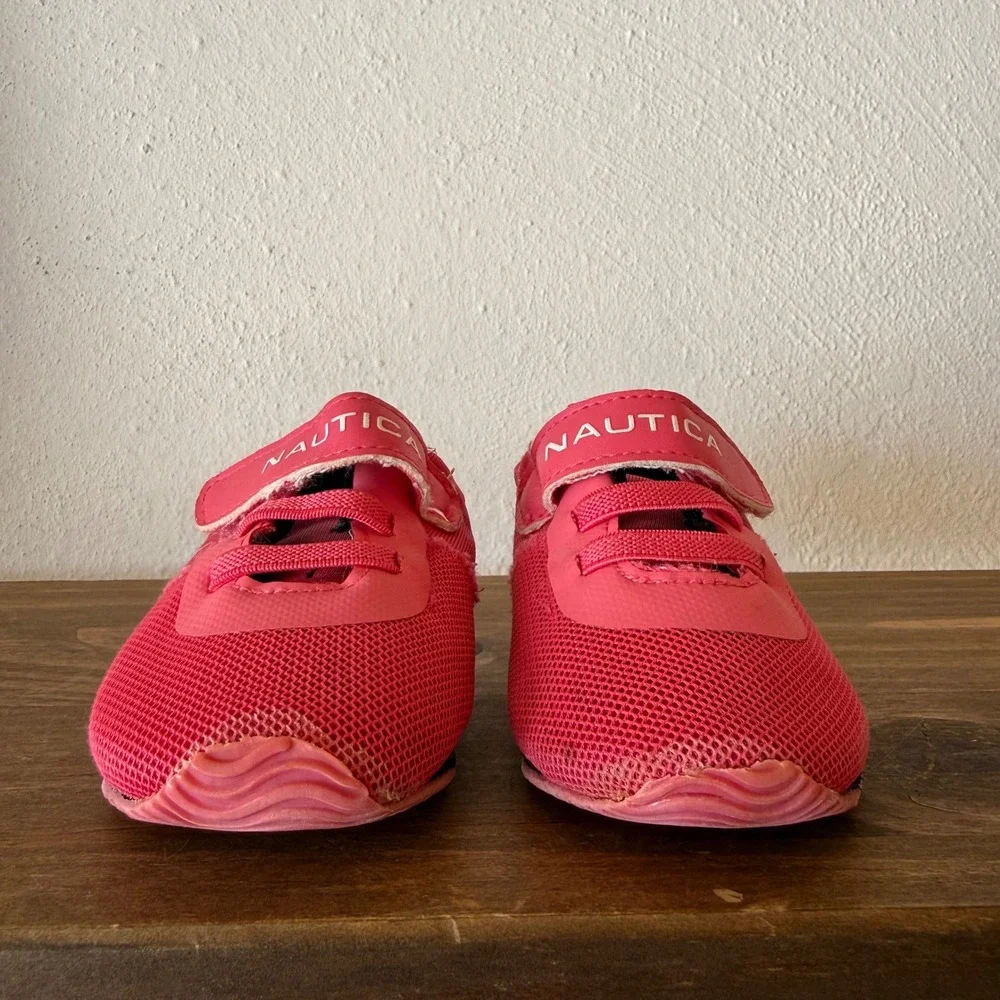 Nautica Toddler Sneakers Size 4 Pink Mesh Hook & Loop Casual Shoes